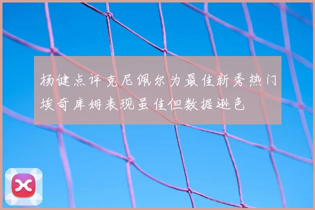 杨健点评克尼佩尔为最佳新秀热门埃奇库姆表现虽佳但数据逊色